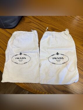 authentic white Prada dust bags set of 2